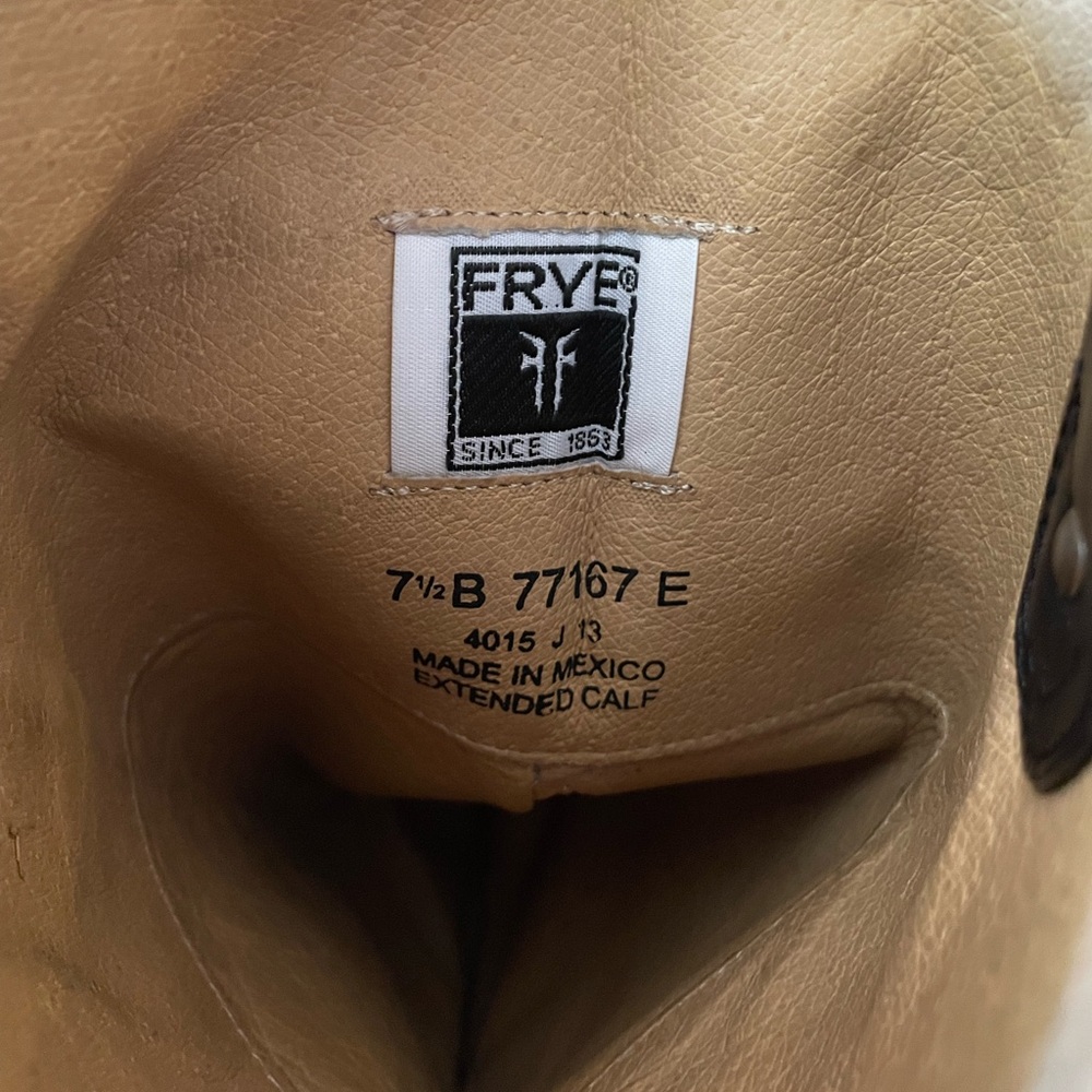 Frye #77167 Melissa Button Black Leather Women's High Riding Biker Boots - Picture 10 of 11